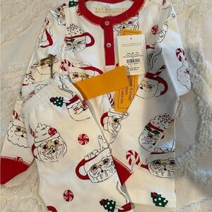 The Beaufort Bonnet Company Santa Pajama Set - Red and White